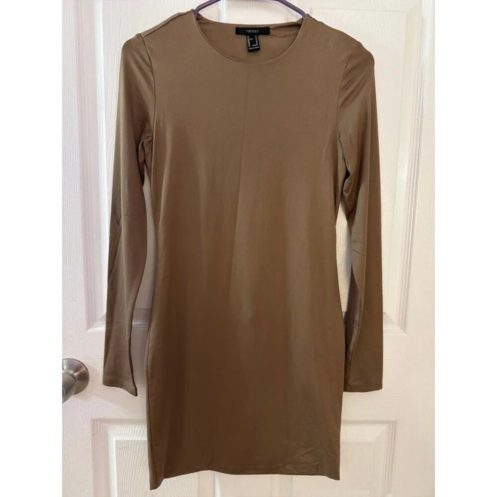 Forever 21 Lt Brown Bodycon Mini Dress Size M